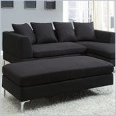 Homelegance Zola Oversized Fabric Ottoman in Charcoal