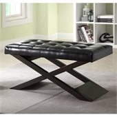 Homelegance Natalia X-Bench Ottoman in Black