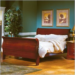 Homelegance Dijon Solid Hardwood Sleigh Bed in Cherry Finish