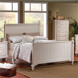 Homelegance Pottery Panel Bed in White Finish-Queen