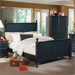Homelegance Pottery Panel Bed in Black Finish