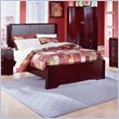 Homelegance Beacon Leather Panel Bed in Cherry Finish