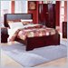 Homelegance Beacon Leather Panel Bed in Cherry Finish
