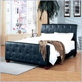 Homelegance Lennox Black Leather Bed