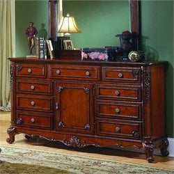 Homelegance Madaleine Triple Dresser in Antique Cherry