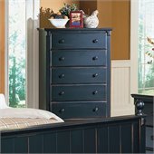 Homelegance Pottery 5 Drawer Chest in Black Finish
