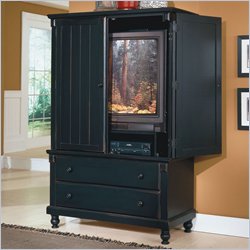 Homelegance Pottery Black TV Armoire
