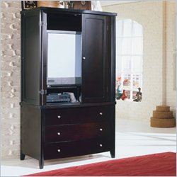 Homelegance Portofino Wood TV Armoire in Black Merlot Finish