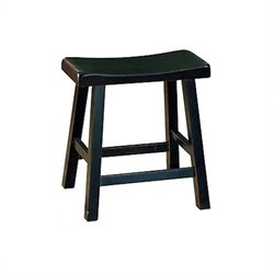 Homelegance Saddleback 18 Seat Height Bar Stool in Black (Set of 2)