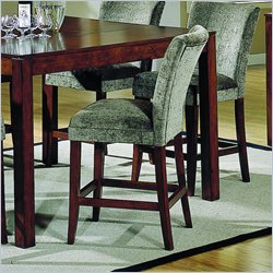 Homelegance Achillea Cherry 24 Inch Counter Height Pub Chair in Olive Fabric (Set of 2)