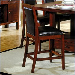 Homelegance Daffodil 24" Seat Height Counter Chair in Dark Chocolate PVC (Set of 2)