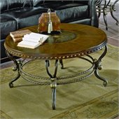 Homelegance Copeland Round Wood Top Cocktail Table in Iron Finish