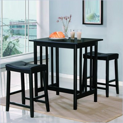 Homelegance 3 Piece Kitchen Dinnette Set in Black