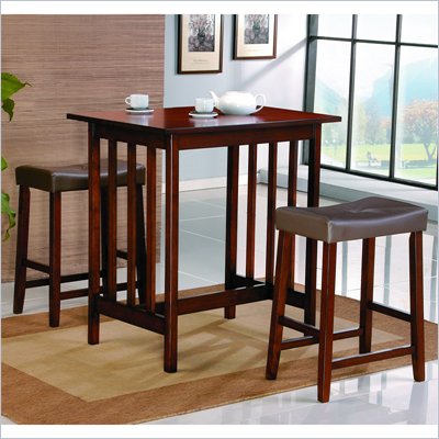 Homelegance 3 Piece Kitchen Dinette Set in Cherry