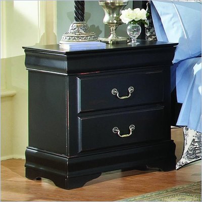 Homelegance Bastille Black 2 Drawer Nightstand