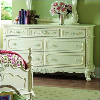 Homelegance Cinderella White Double Dresser in Ecru Finish