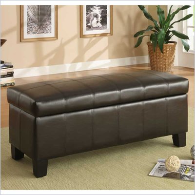 Homelegance Clair Lift Top Storage Bench in Dark Brown