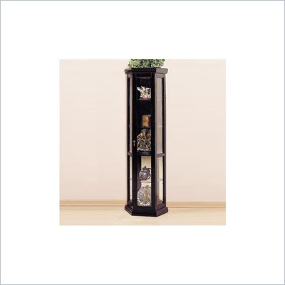 Homelegance Black Curio with Back Mirror and Lights