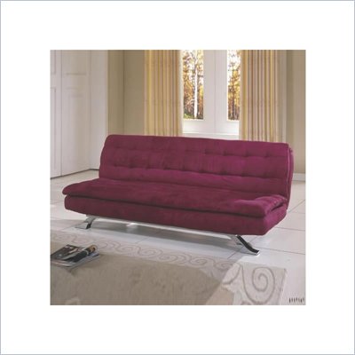 Homelegance Upholstered Convertible Sleeper Sofa in Violet Red