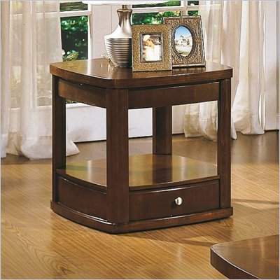 Homelegance Sidney End Table with Drawer and Shelf in Oak