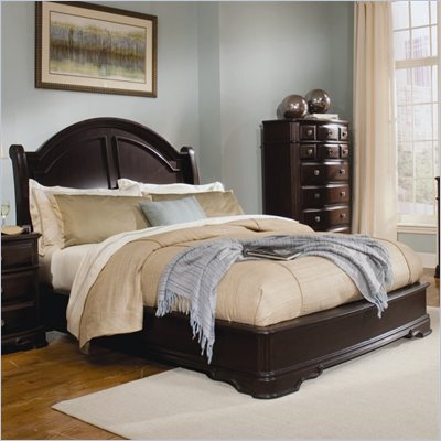 Homelegance Grandover Low Profile Panel Bed in Dark Cherry Finish