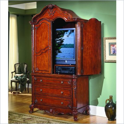 Homelegance Madaleine Solid Hardwood Flat Panel/Plasma/LCD TV Armoire in Antique Cherry Finish