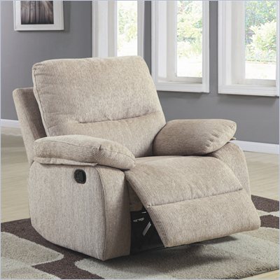 Homelegance Marianna Chair Recliner in Light Beige Chenille