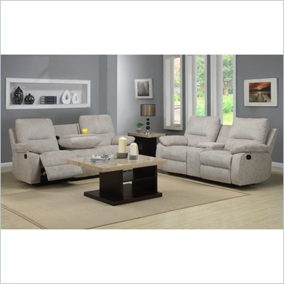 Homelegance Marianna Sofa and Loveseat Recliner Set in Light Beige