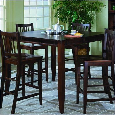 Homelegance Market Square Espresso Pub Height Dining Table with Butterfly Leaf