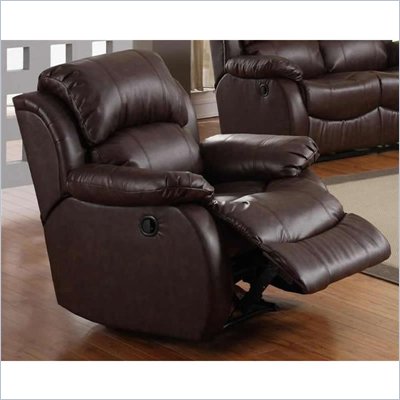 Homelegance McGraw Rocker Recliner Chair in Rich Dark Chocolate