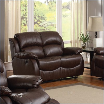 Homelegance McGraw Motion Loveseat in Rich Dark Chocolate