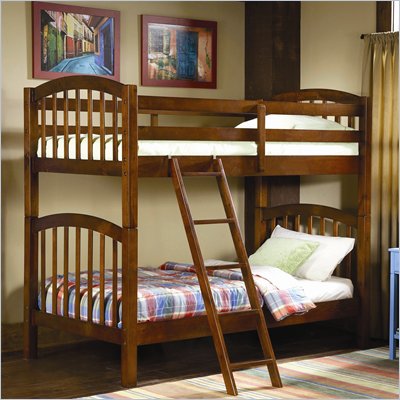Homelegance Michael Pine Twin/Twin Bunk Bed in Rich Brown