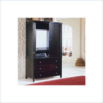 Homelegance Portofino Wood TV Armoire in Black Merlot Finish