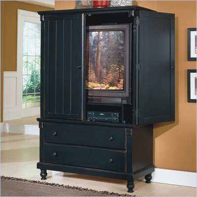 Homelegance Pottery Black TV Armoire