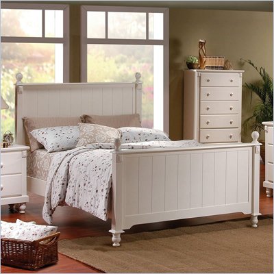 Homelegance Pottery Panel Bed in White Finish