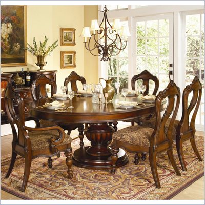 Homelegance Prenzo 7 Piece Dining Table Set in Warm Brown