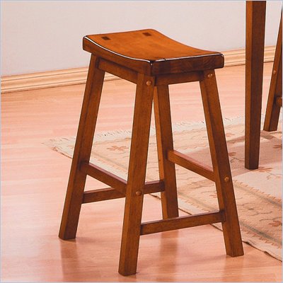 Homelegance Saddleback 18" High Bar Stool in Oak (Set of 2)