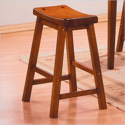 Homelegance Saddleback 29" Bar Stool in Oak (Set of 2)