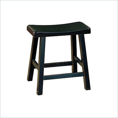 Homelegance Saddleback 18" Seat Height Bar Stool in Black (Set of 2)