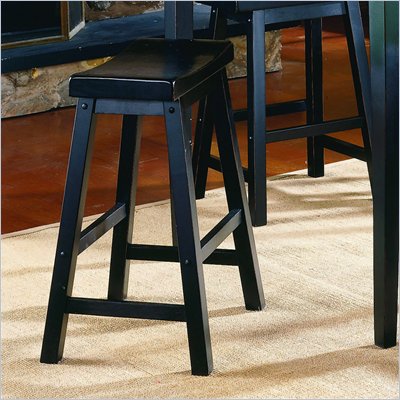 Homelegance Saddleback 29" Seat Height Bar Stool in Black (Set of 2)
