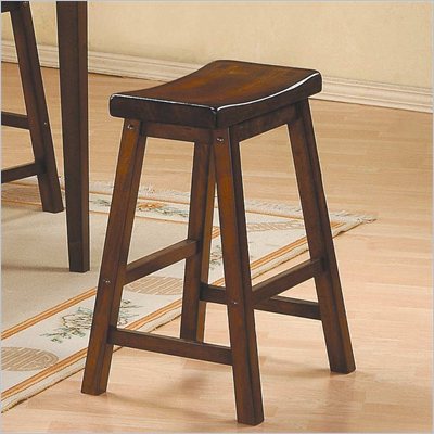 Homelegance Saddleback 29" Seat Height Bar Stool in Warm Cherry finish (Set of 2)