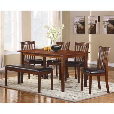Homelegance Schaffer 6 Piece Dinning Table Set in Espresso