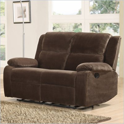 Homelegance Snyder Recliner Loveseat in Coffee Microfiber