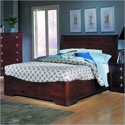 Homelegance Syracuse Low Profile Panel Bed in Merlot Finish