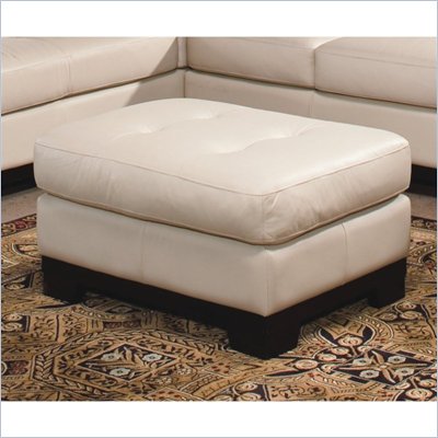 Homelegance Tufton Ivory Leather Ottoman