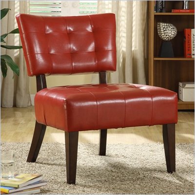 Homelegance Warner Accent Chair in Lava-Red Bi-Cast Vinyl 