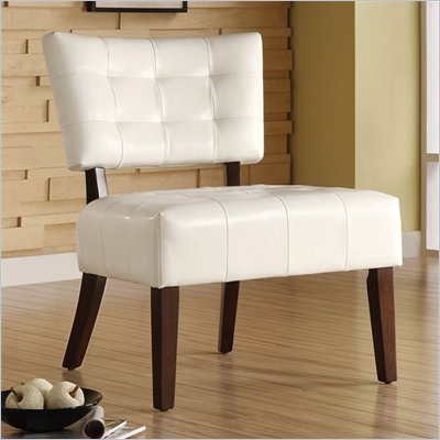 Homelegance Warner Accent Chair in White Bi-Cast Vinyl 