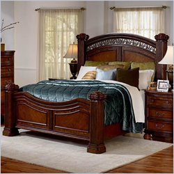 Wynwood Las Brisas Poster Bed in Laguna Cherry Finish