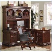Wynwood Rue De Lyon L-Shape Wood Desk in Cognac Cherry