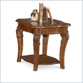 Wynwood Cordoba End Table w/ Glass Top in Burnished Pine